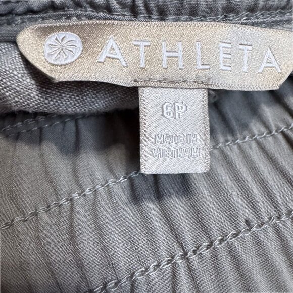 ATHLETA Cabo Light Gray Linen Joggers Pants 6P 6 Petite - Picture 3 of 5